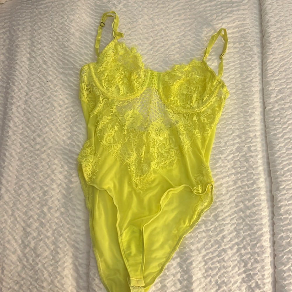 Neon Yellow Lace Bodysuit